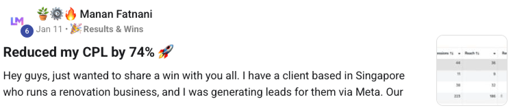 Client result screenshot